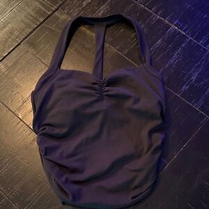 Black crop Halter Top dress up or down size small logilates